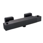 Square Exposed Thermostatic Valve Matt Black