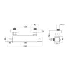 Square Exposed Thermostatic Valve Matt Black - Image 2