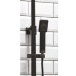 Lunar Black Square Rigid Riser Shower - Image 2