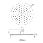 Black Round Shower Head 200mm - Image 2