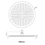 Black Round Shower Head 300mm - Image 2