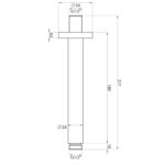 Black Round Shower Ceiling Arm - Image 2