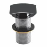 Black Square Unslotted Sprung Basin Waste