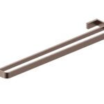 Monza Double Towel Rail Brushed Bronze