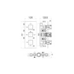 Triple Square Handle, 2 Outlet Concealed Valve - Image 3