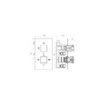 Twin Square Handle, 2 Outlet Concealed Valve with Diverter - Image 3
