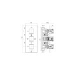 Triple Square Handle, 3 Outlet Concealed Valve with Diverter - Image 3