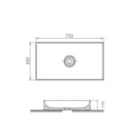 Stance 750mm Countertop Basin - Image 3