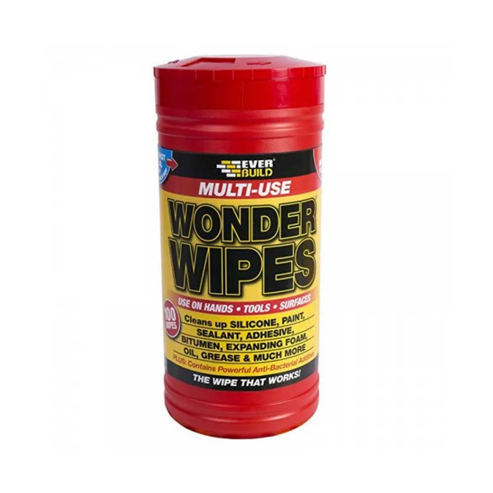DA0016-Wonder-Wipes-100-Tub.webp Everbuild Multi-Use Wonder Wipes 100 Wipes - Image 1