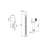 Douche Handset , Flexi and Holder Chrome - Image 2