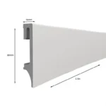 Light Grey ESP202 80mm x 2.4m Vox Skirting Board - Image 2