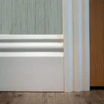 White Plastic 4 inch Gloss Skirting Board (2.5m length) - Image 2