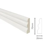 White Gloss 70mm Plastic Door Architrave Kit