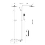 Lunar Black Square Rigid Riser Shower - Image 3
