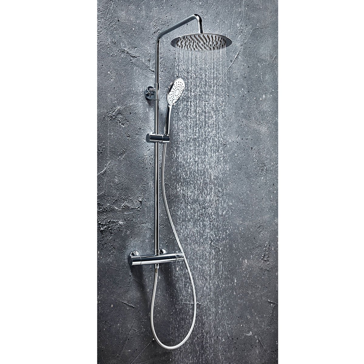 SHOWER009.jpg Messi Round Cool Touch Rigid Riser Shower - Image 1