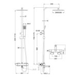 Block Square Rigid Riser Shower with Bath Filler - Image 3