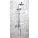 Serena Chrome Round Rigid Riser Shower Set