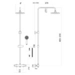Serena Chrome Round Rigid Riser Shower Set - Image 3