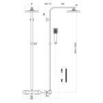 Elliot Square Rigid Riser Shower - Image 2