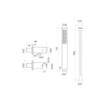 Square Shower Outlet, Hose & Head - Image 3