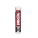 Black Soudal LMA Silicone Sealant