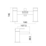 Victoria Bath Shower Mixer with shower kit and wall bracket - Image 2
