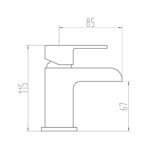 Victoria Mini Mono Basin Mixer with Push Waste - Image 3