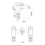 Forme Bath Shower Mixer with shower kit and wall bracket - Image 2