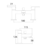 Favour Bath Shower Mixer with shower kit and wall bracket - Image 2
