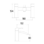 Descent Bath Shower Mixer with shower kit and wall bracket - Image 3