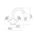 Kross Mono Basin Mixer with Push Waste - Image 3