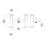 Kross Bath Shower Mixer with shower kit and wall bracket - Image 2