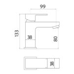 Lanza Mono Basin Mixer with Push Waste - Image 3