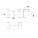 Lanza Bath Shower Mixer with shower kit and wall bracket - Image 2