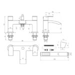 Belini Bath Shower Mixer with shower kit and wall bracket - Image 2