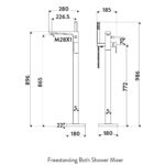 Muro Freestanding Bath Shower Mixer - Image 3