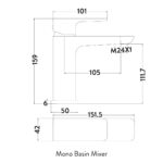 Muro Basin Mono Mixer - Image 3