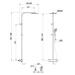 Helier Square Cool Touch Rigid Riser Shower - Image 3