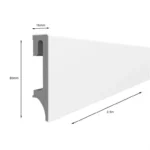 White ESP201 80mm x 2.4m Vox Skirting Board - Image 2