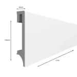 White ESP401 100mm x 2.4m Vox Skirting Board - Image 2