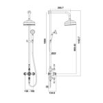 Traditional Rigid Riser Shower with Fixed Head and Handset - Image 2
